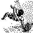 1-bit dithered drawing of Icarus falling
